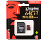 Карта памяти SDHC Kingston 64 GB (класс 10, UHS-I, 80 МБ/с, без адаптера)