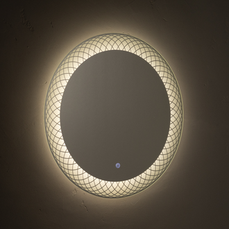 Мансарда с LED- подсветкой сенсорное, круглое с гравировкой, d=60 см, матовый 6065-Zm4 