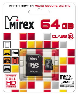 Mirex 64 GB (UHS-I, class 10)