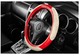   iSky Чехол на руль с тканевыми вставками, женский дизайн, кожзам, размер S, красн.